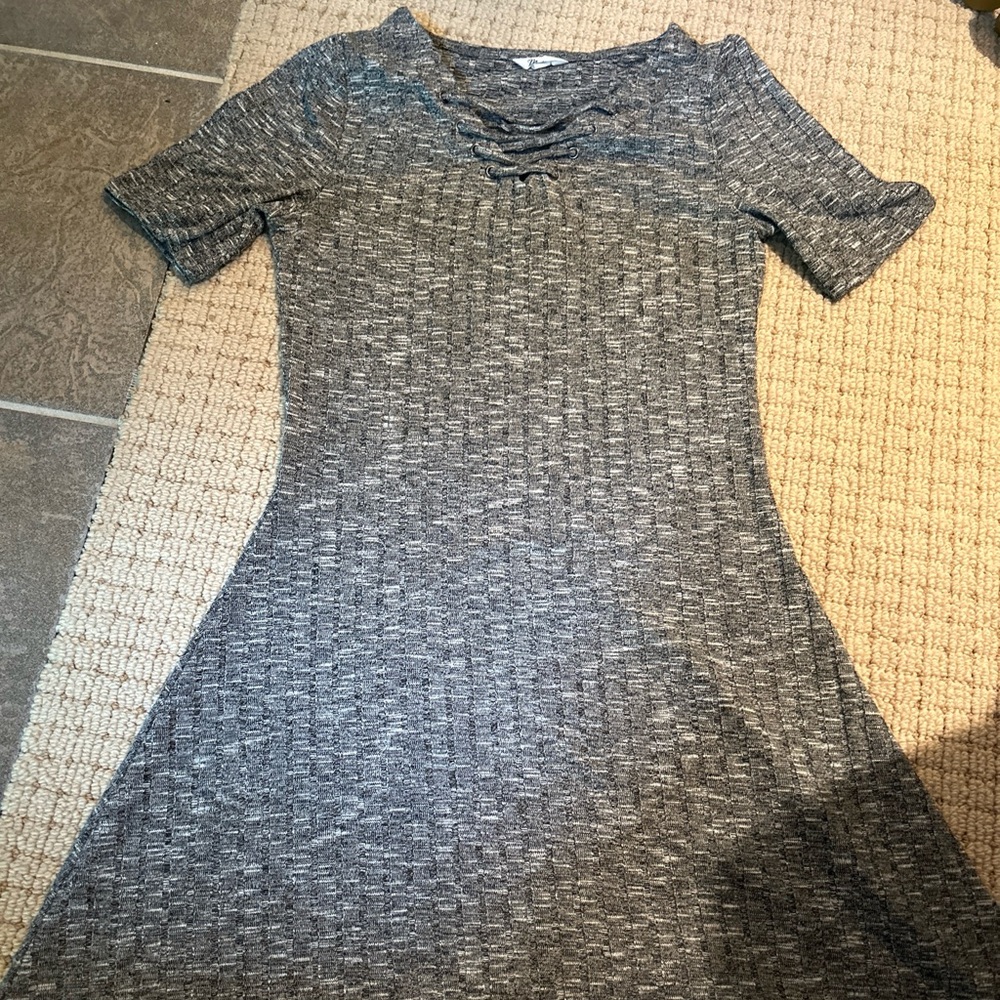 MaddieStyle Gray Sweater Dress for Teen Girls.